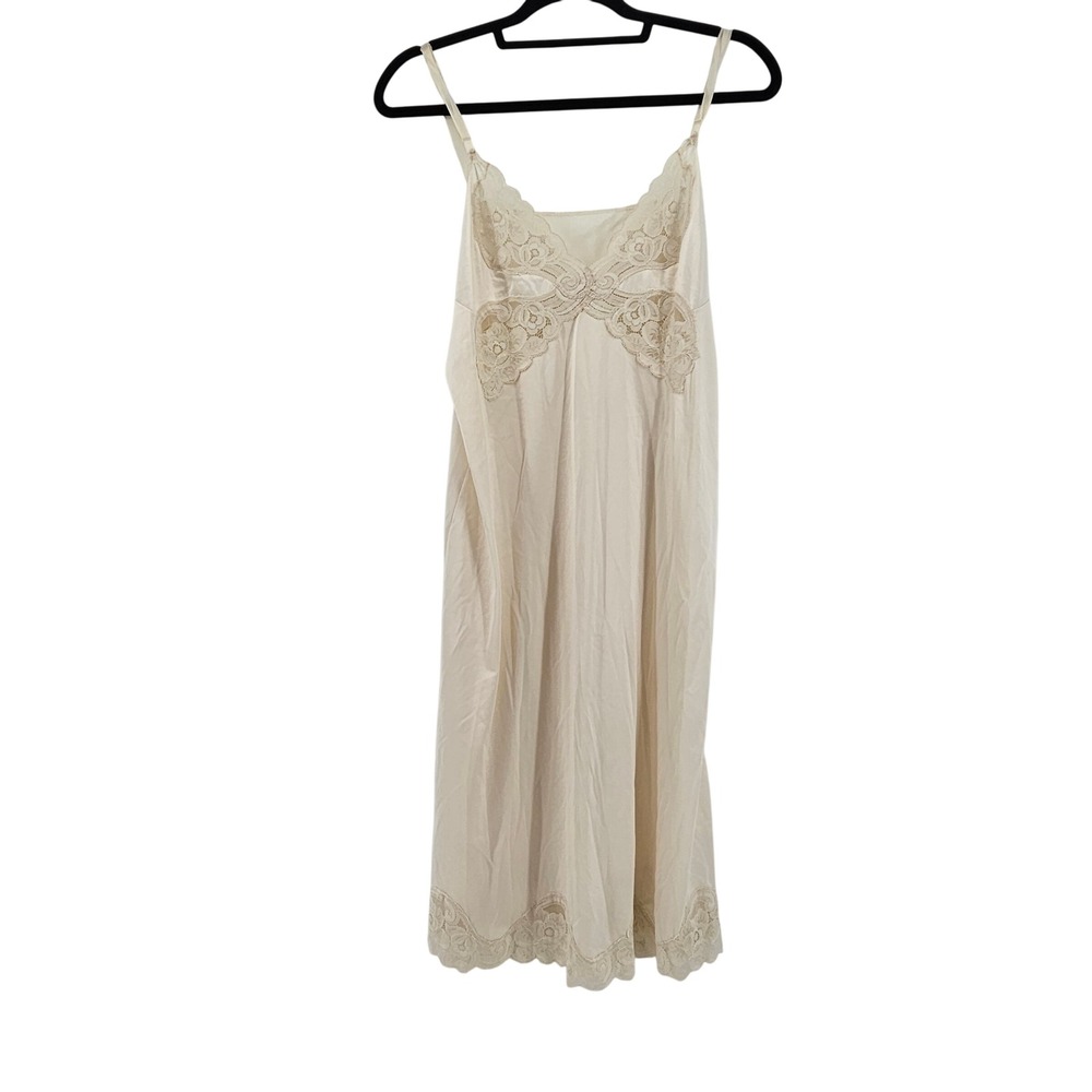 Vintage Ivory Lace Babydoll Slip Dress‎ Nightgown Coquette Lingerie Romantic Med